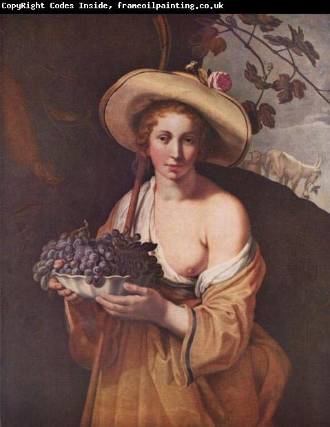 Abraham Bloemaert Shepherdess with Grapes